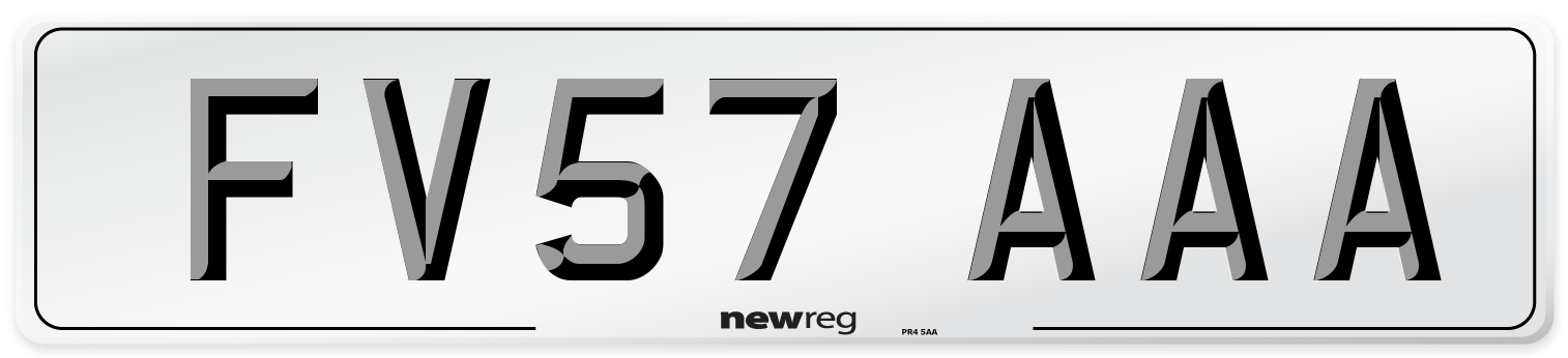 FV57 AAA Number Plate from New Reg
